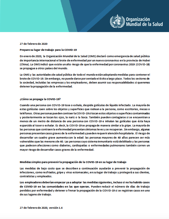 Salud De Los Trabajadores Ops Oms Organización Panamericana De La Salud